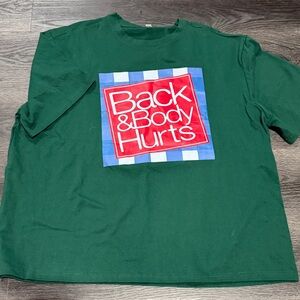 Green Graphic T-Shirt with Red and Blue Design